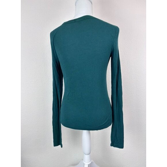 ATM Anthony Thomas Melillo Modal rib long-sleeve scoop-neck top green medium - Picture 7 of 9